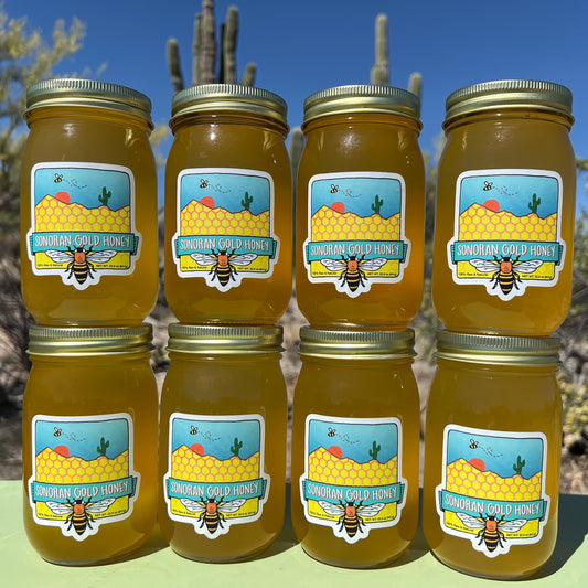 Eight 16oz Jars of Sonoran Gold Honey - Sonoran Gold Honey 